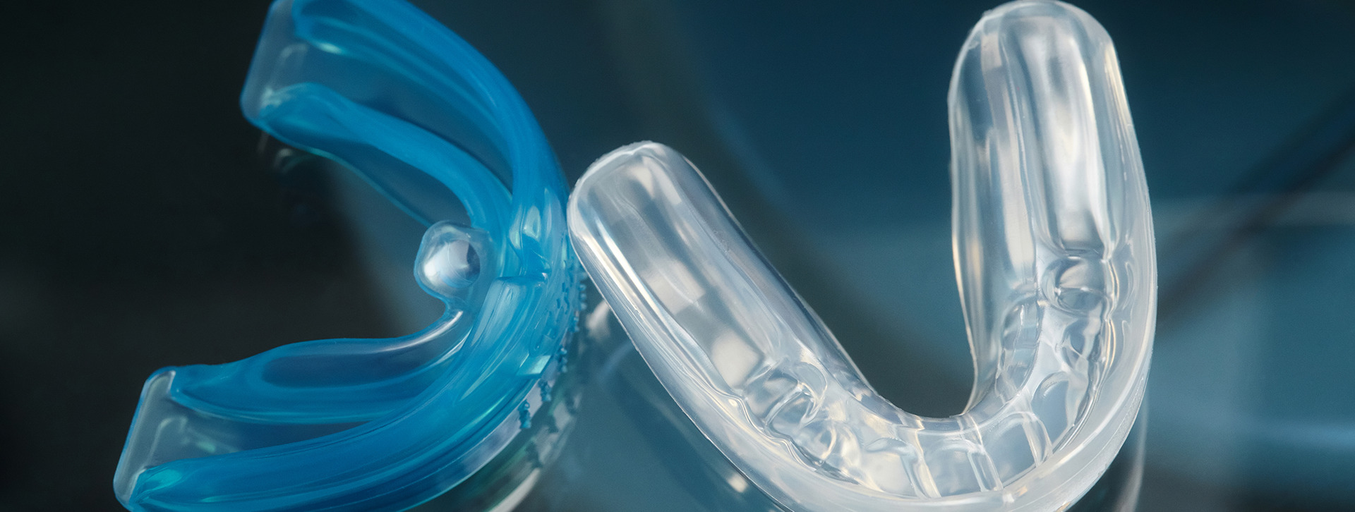 a blue and clear mouthguard